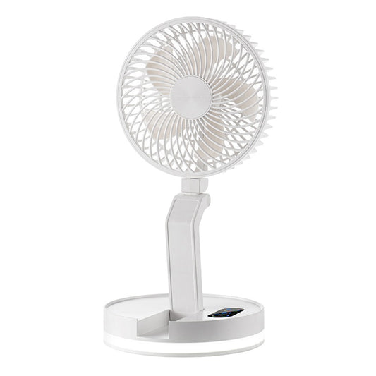 USB Rechargeable Folding Camping Fan with Night Light & Adjustable Speeds for Home, Office, and Outdoor Use