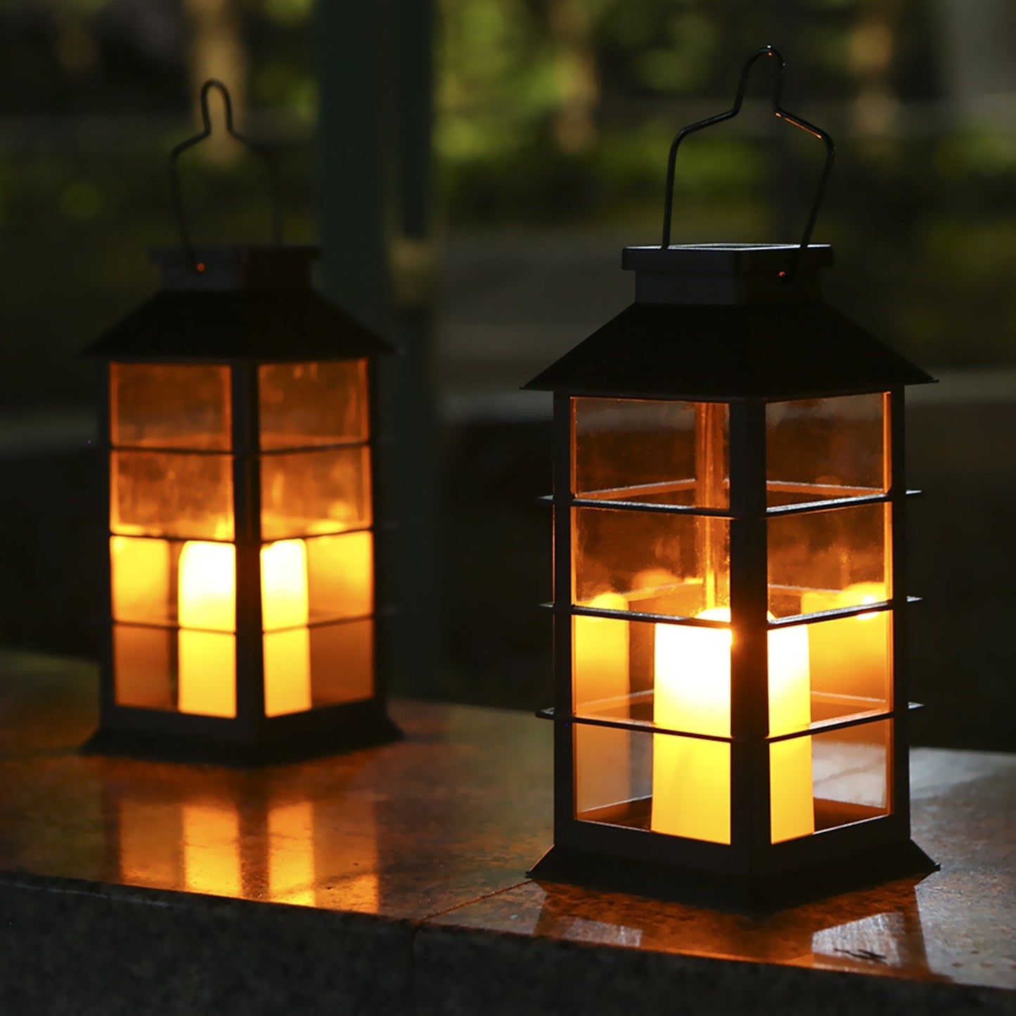 Tomshine Solar Vintage Flickering Flame Lantern: Outdoor LED Hanging Light for Garden, Patio & Courtyard