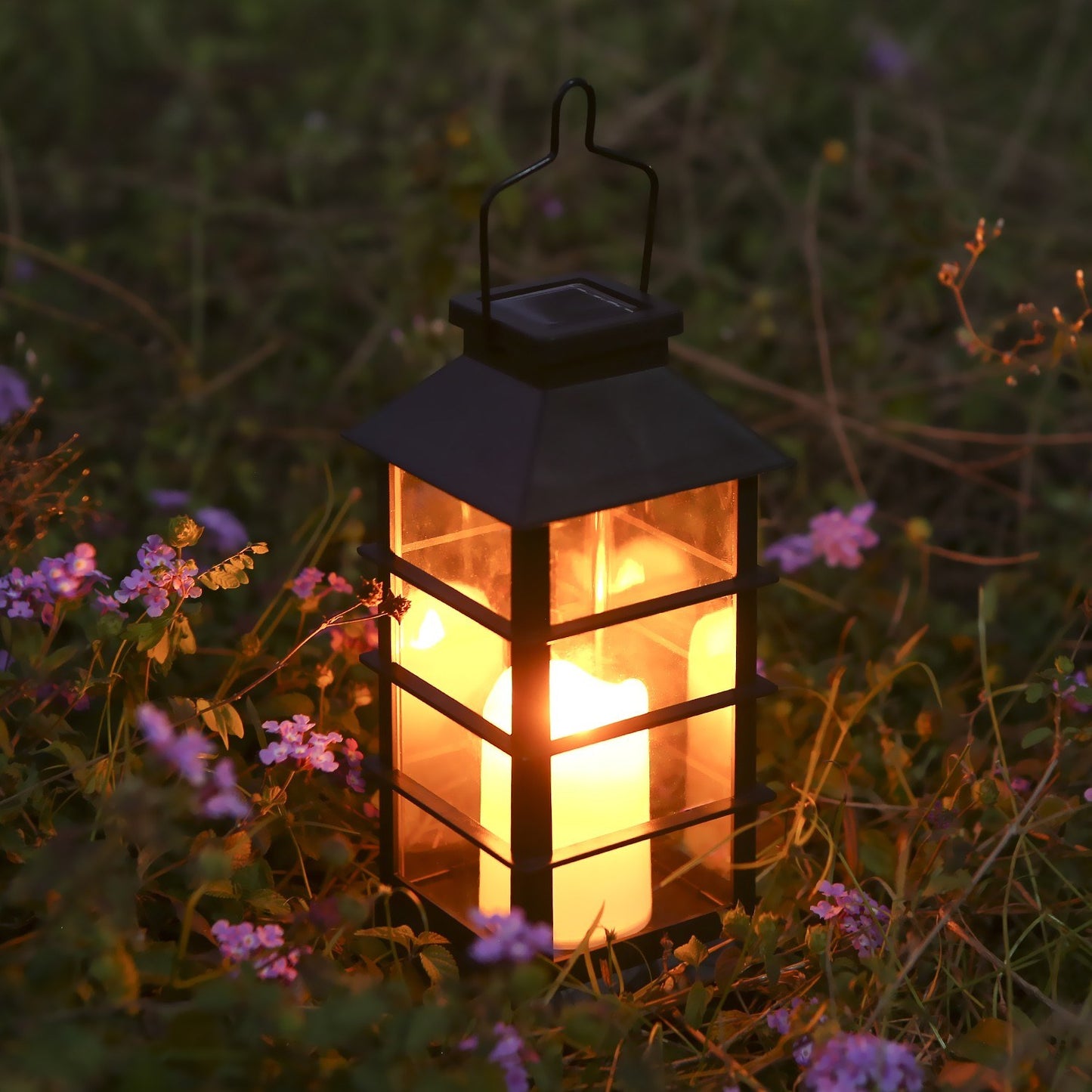 Tomshine Solar Vintage Flickering Flame Lantern: Outdoor LED Hanging Light for Garden, Patio & Courtyard