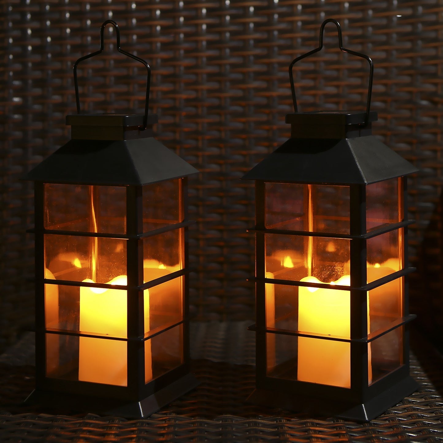 Tomshine Solar Vintage Flickering Flame Lantern: Outdoor LED Hanging Light for Garden, Patio & Courtyard