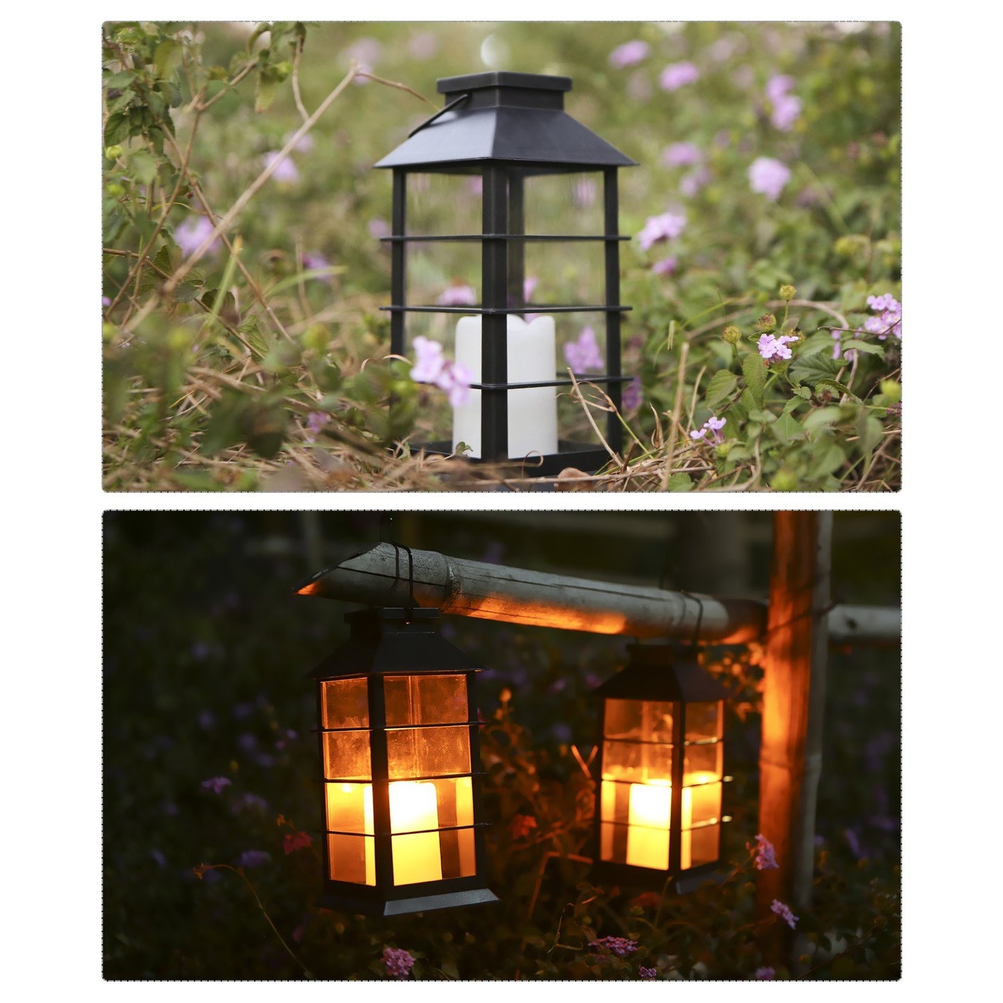 Tomshine Solar Vintage Flickering Flame Lantern: Outdoor LED Hanging Light for Garden, Patio & Courtyard