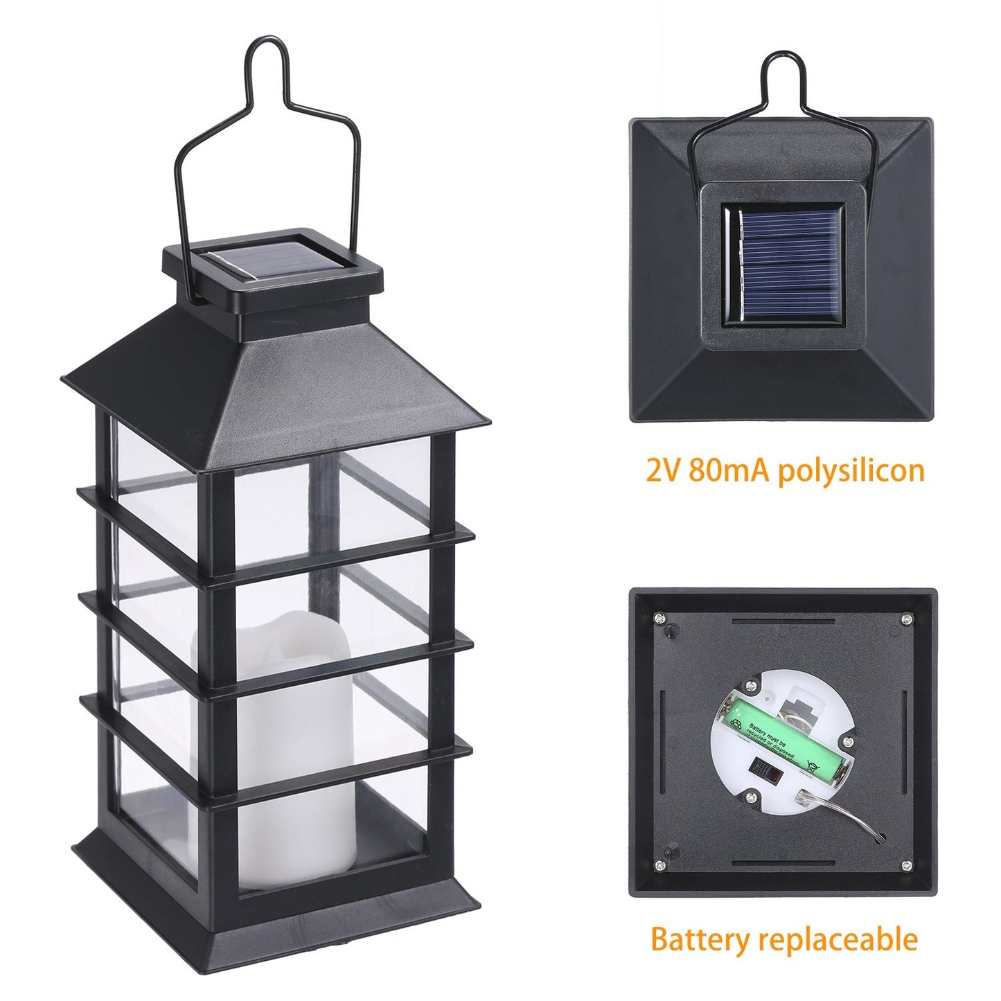 Tomshine Solar Vintage Flickering Flame Lantern: Outdoor LED Hanging Light for Garden, Patio & Courtyard