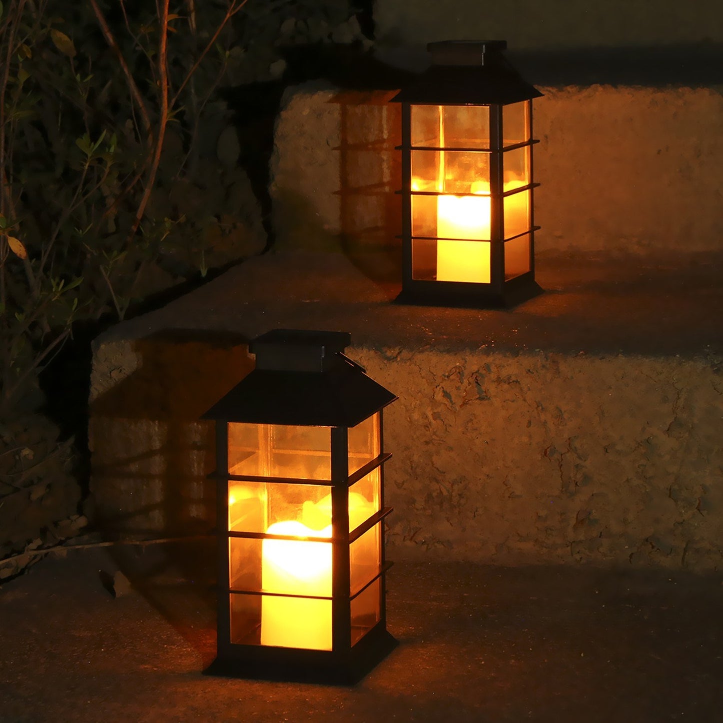 Tomshine Solar Vintage Flickering Flame Lantern: Outdoor LED Hanging Light for Garden, Patio & Courtyard