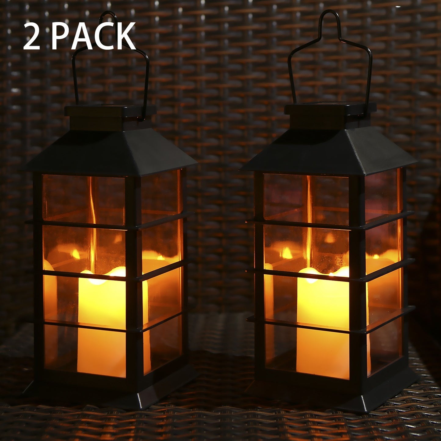 Tomshine Solar Vintage Flickering Flame Lantern: Outdoor LED Hanging Light for Garden, Patio & Courtyard