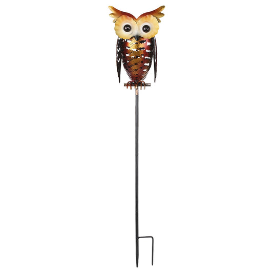 Tomshine Solar Owl Lantern: Metal LED Garden Stake Light for Walkway, Pathway, Yard & Lawn