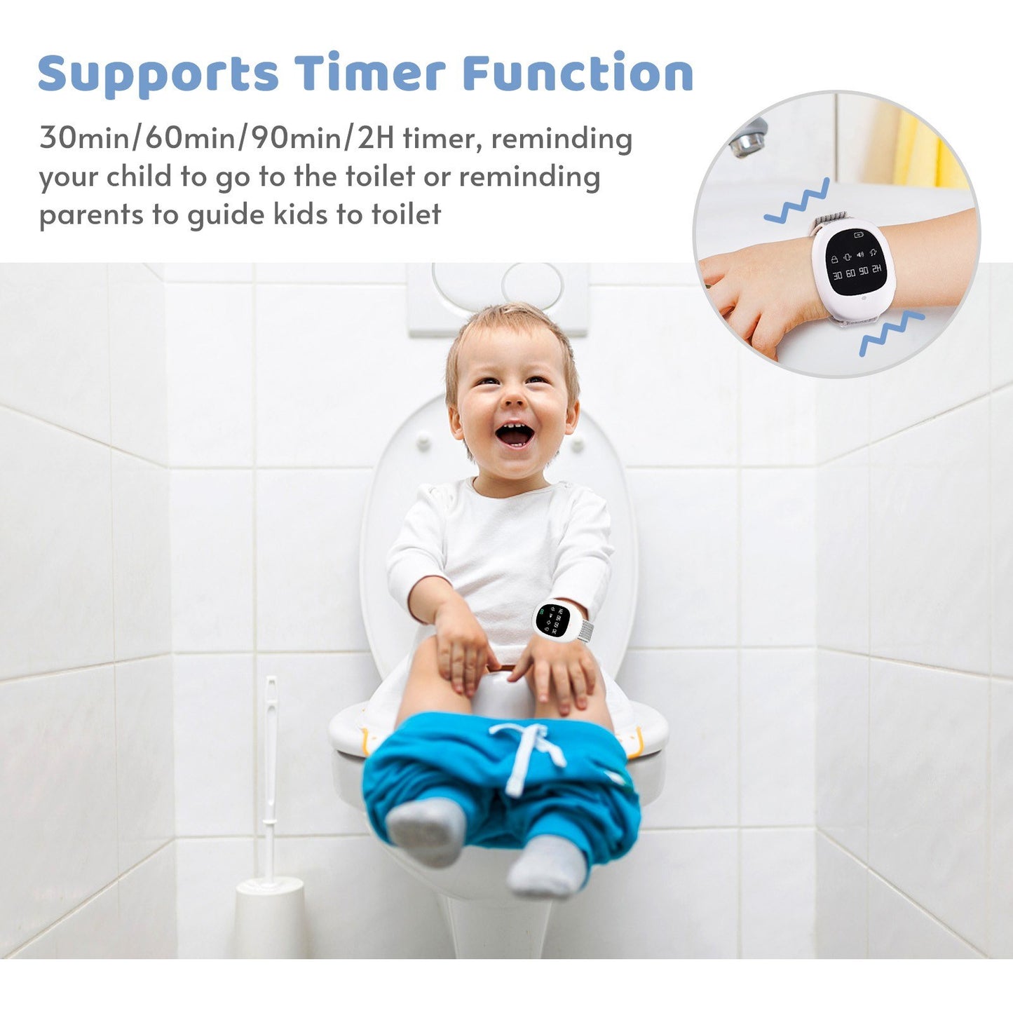 Kids & Elder Care Wireless Bedwetting Alarm Potty Training Wristband Watch