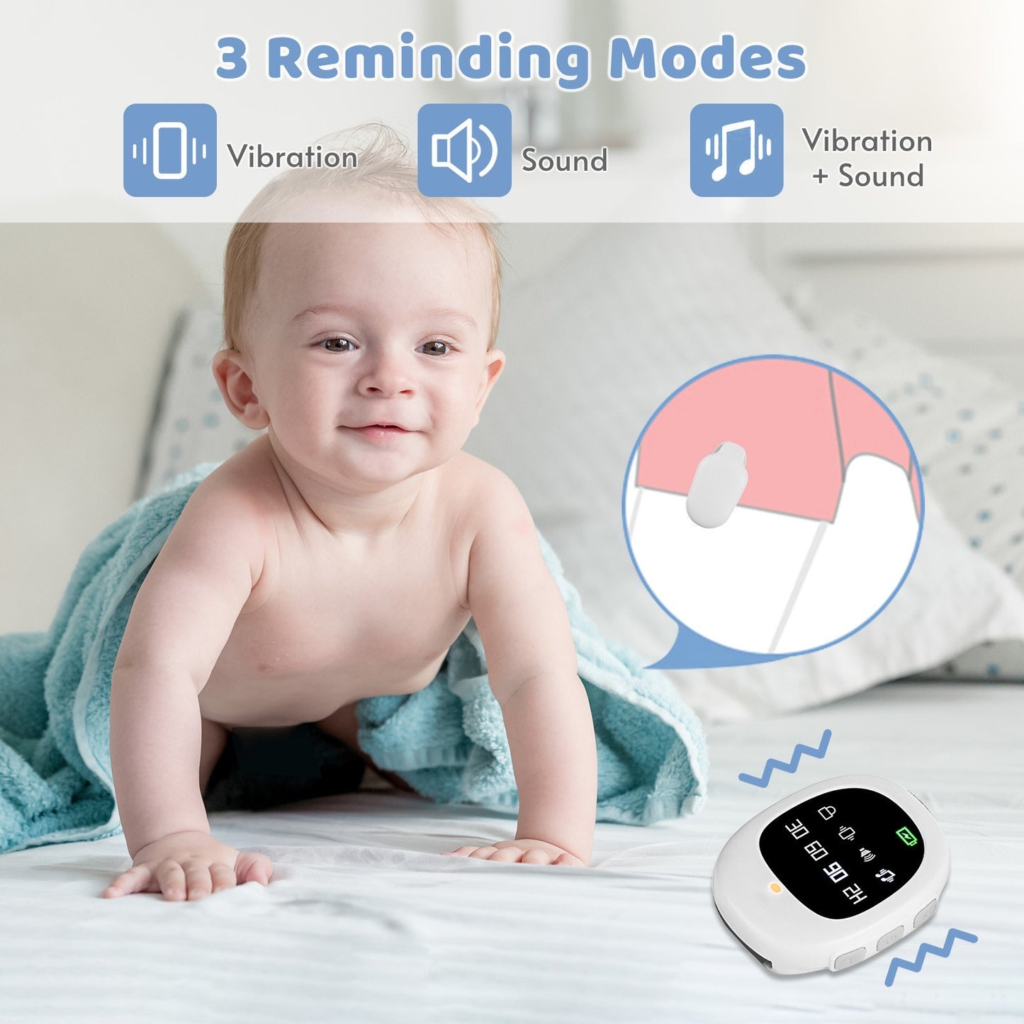 Kids & Elder Care Wireless Bedwetting Alarm Potty Training Wristband Watch