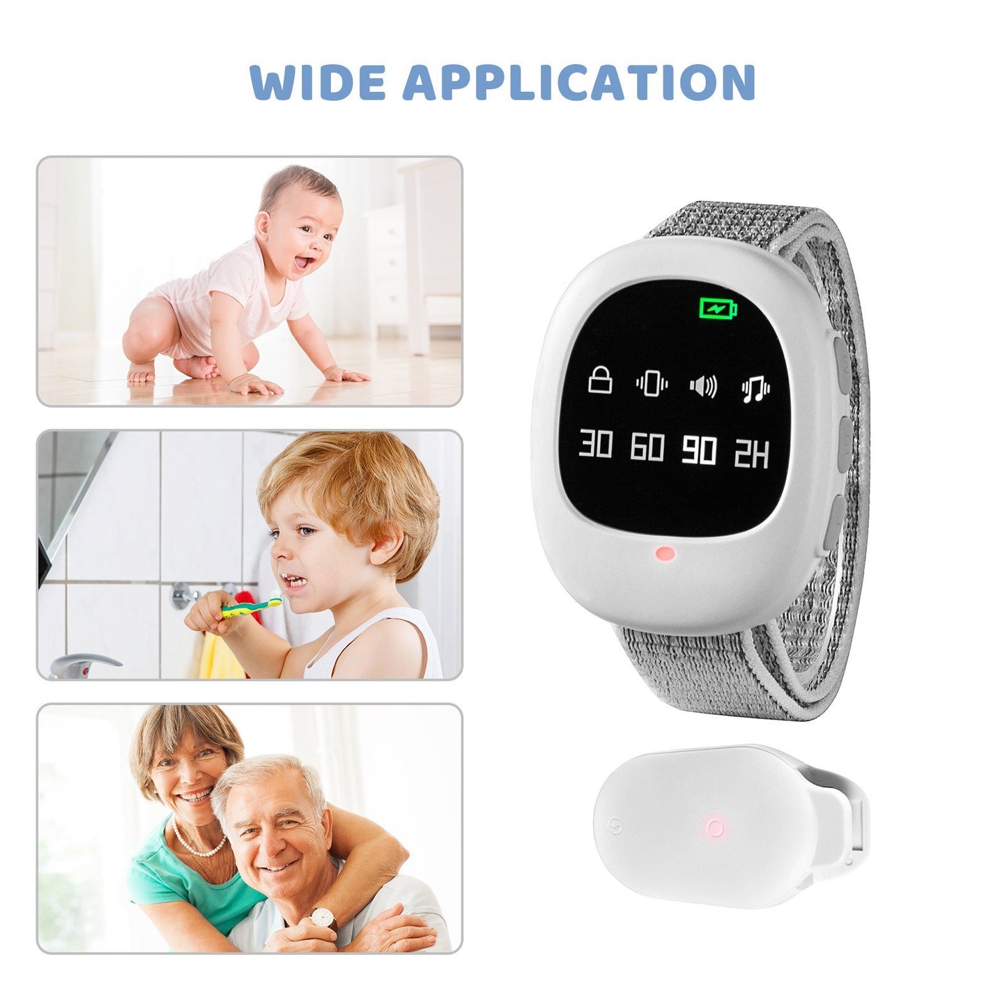 Kids & Elder Care Wireless Bedwetting Alarm Potty Training Wristband Watch