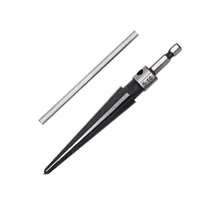 Tapered Bridge Pin Hole Reamer with T-Handle, 6-Flute Woodworking Countersink Reamer Tool for Guitar Bridge Pins, Wood Holes & Chamfering