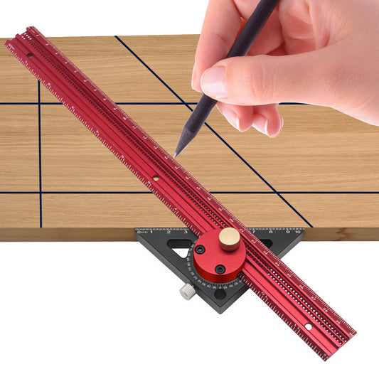 Aluminum Alloy Woodworking Multi-Angle T-Square - 360° Rotating Precision Marking Tool