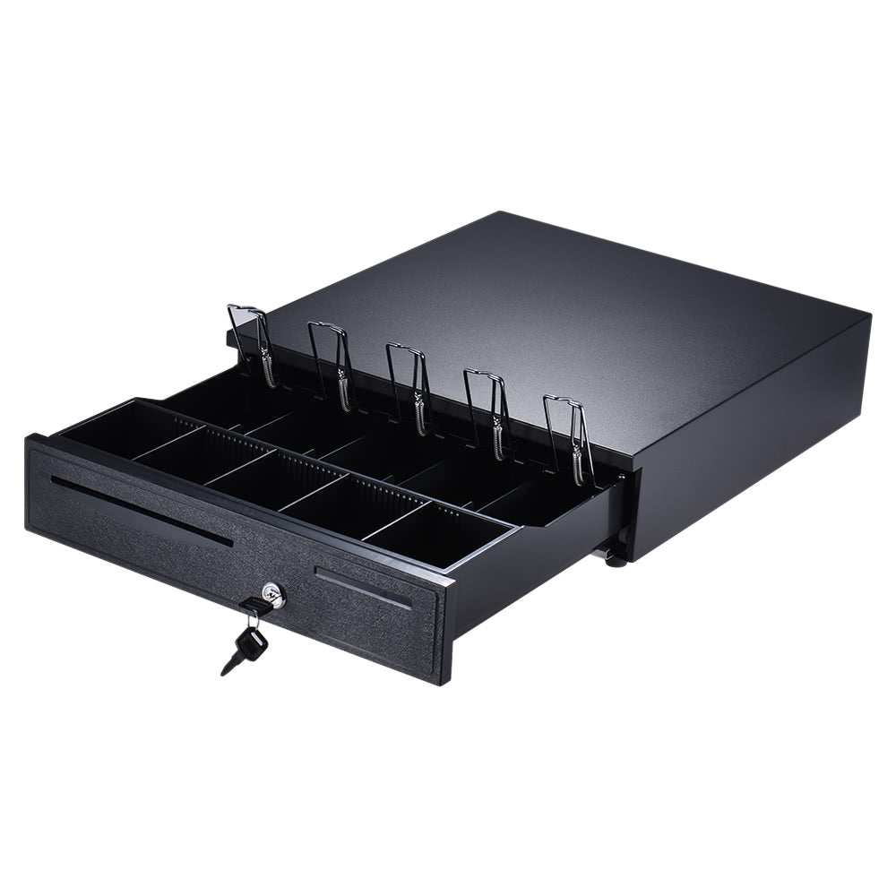 Electronic Heavy Duty Cash Drawer with 5 Bill & 5 Coin Trays Plus Check Entry