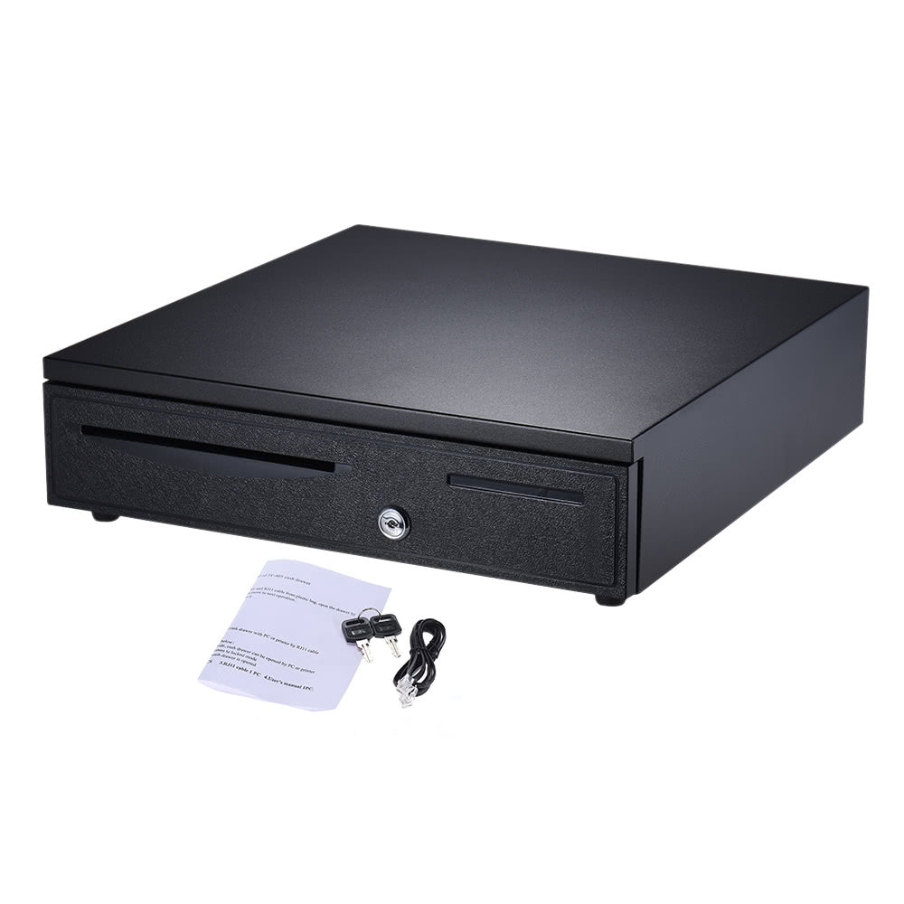 Electronic Heavy Duty Cash Drawer with 5 Bill & 5 Coin Trays Plus Check Entry