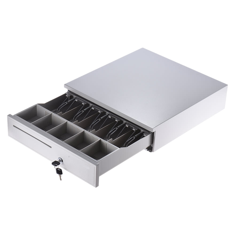 Electronic Heavy Duty Cash Drawer with 5 Bill & 5 Coin Trays Plus Check Entry