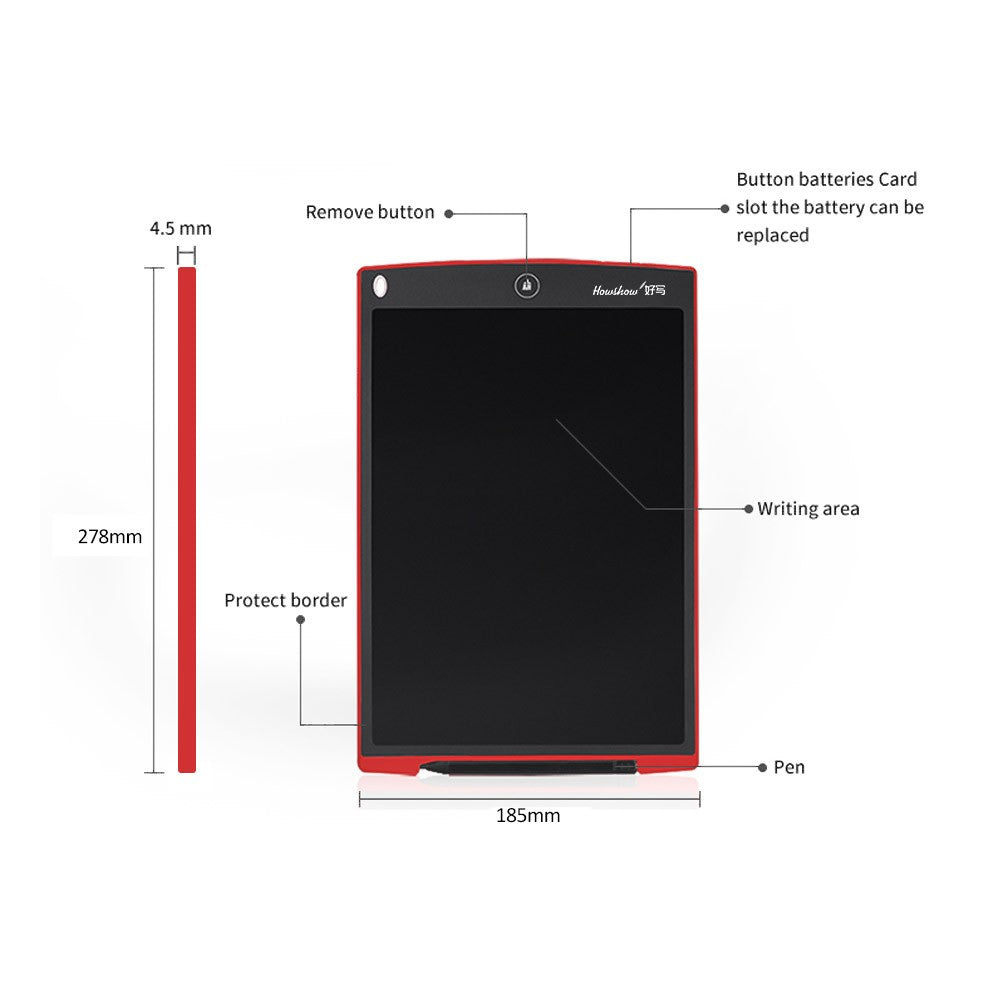 HowShow 12 LCD Digital Writing & Drawing Tablet - Portable Electronic Handwriting & Graphic Pad