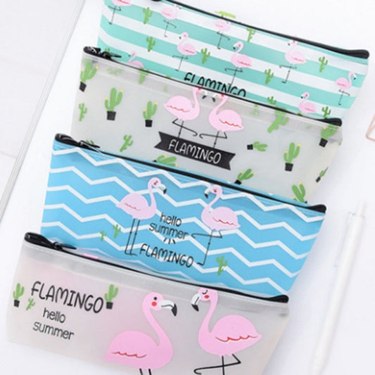Cute Flamingo Zipper Pencil Case - Large Capacity Stationery Bag for School & Office
