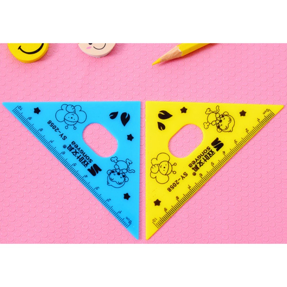 4PCS Kawaii Animal Ruler Set - Giraffe & Goat Design Office Supplies, Student Prize Birthday Gift