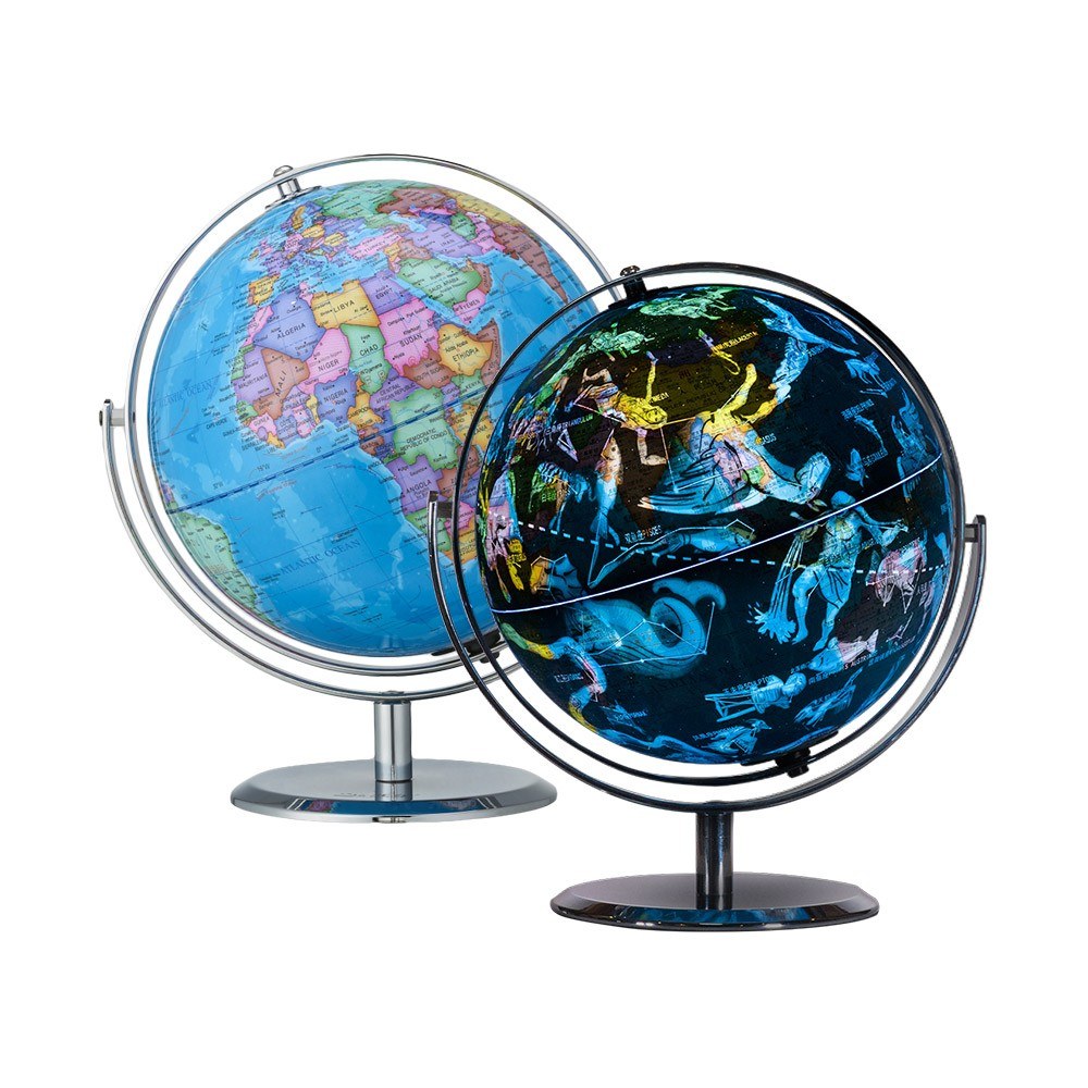 9-inch USB Illuminated World Globe - Dipper G901-LA-C with Night View & Constellations, Educational Geography Tool & Kids Gift