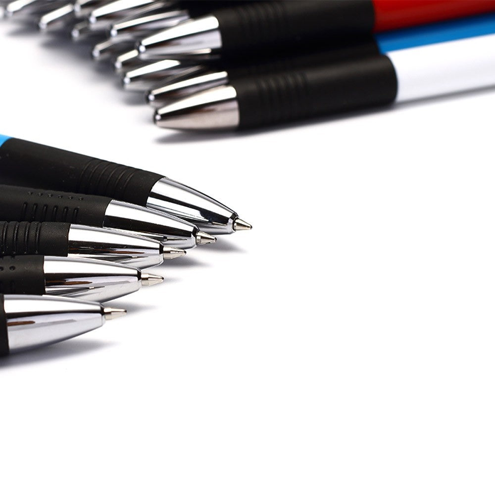 COMIX BP104R 0.7mm Blue Ink Ballpoint Pens, 24 Pack, Random Colors for Office & Student Use