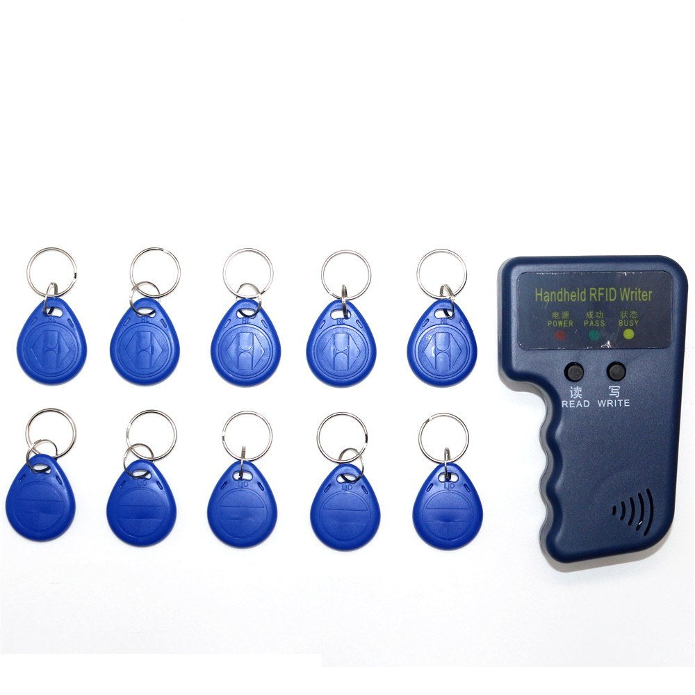 Handheld 125KHz RFID Copier & Programmer with Writable EM4305 ID Keyfobs & Cards