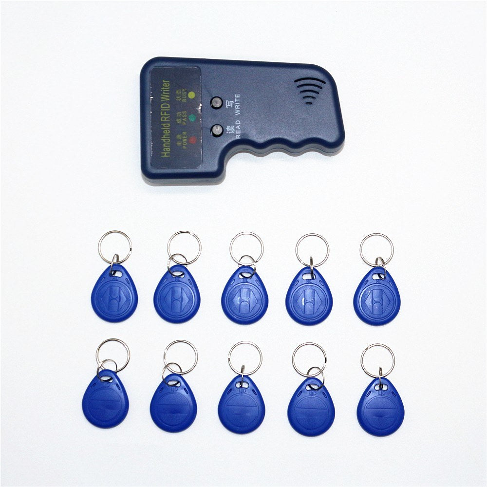 Handheld 125KHz RFID Copier & Programmer with Writable EM4305 ID Keyfobs & Cards