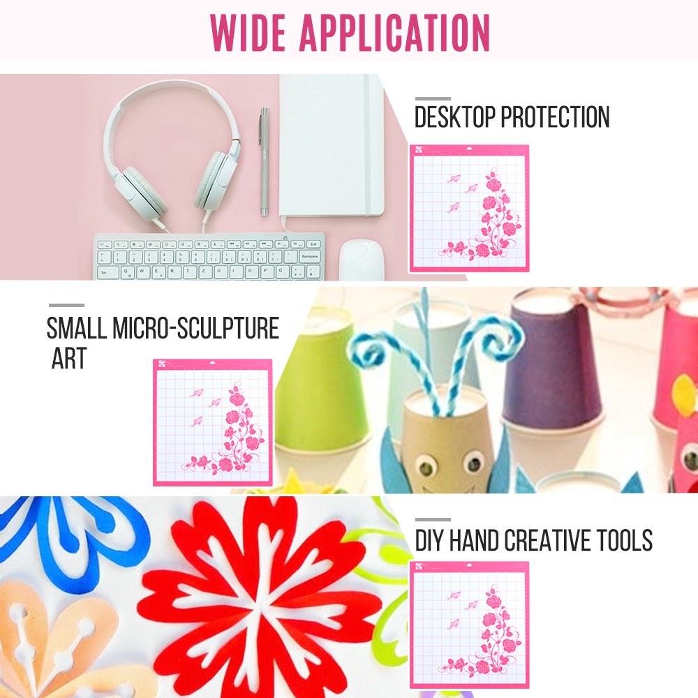 12x12-inch Standard Grip Cutting Mat with Measuring Grid for Silhouette Cameo Plotter