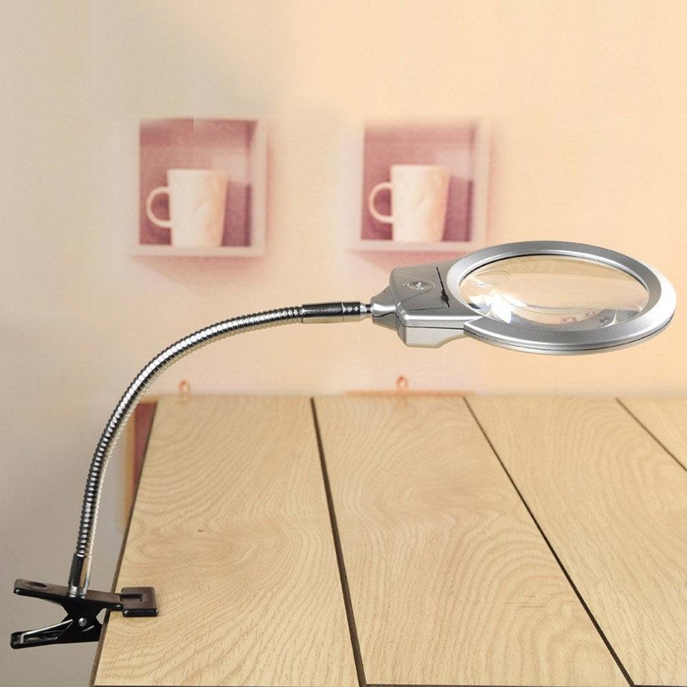 Hands-Free Flexible Magnifying Desk Lamp