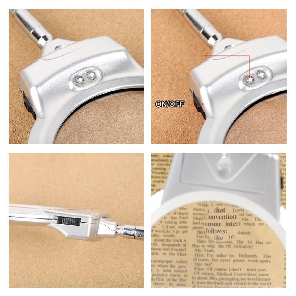Hands-Free Flexible Magnifying Desk Lamp