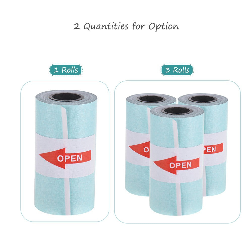 Printable Sticker Paper Rolls - Direct Thermal, 3-Pack