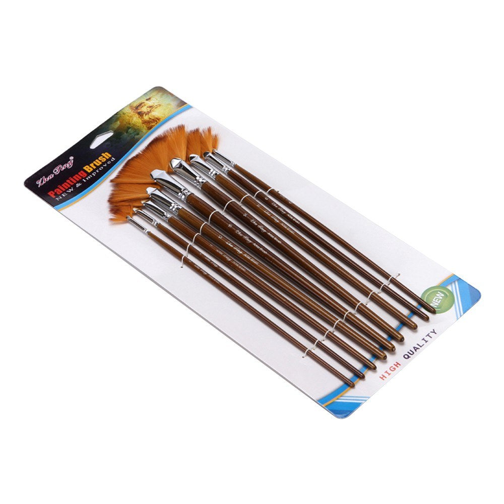 9-Piece Fan Paint Brush Kit
