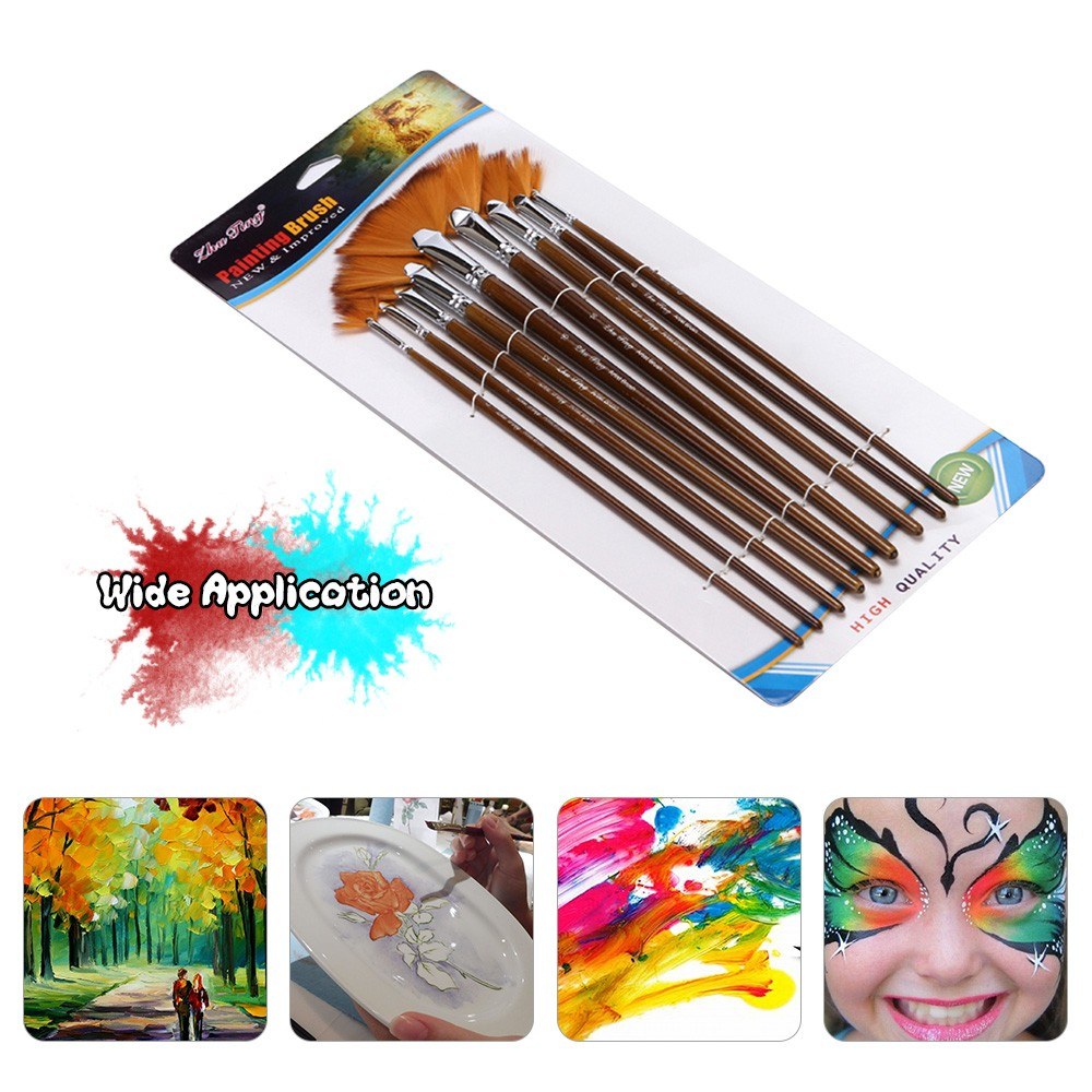 9-Piece Fan Paint Brush Kit