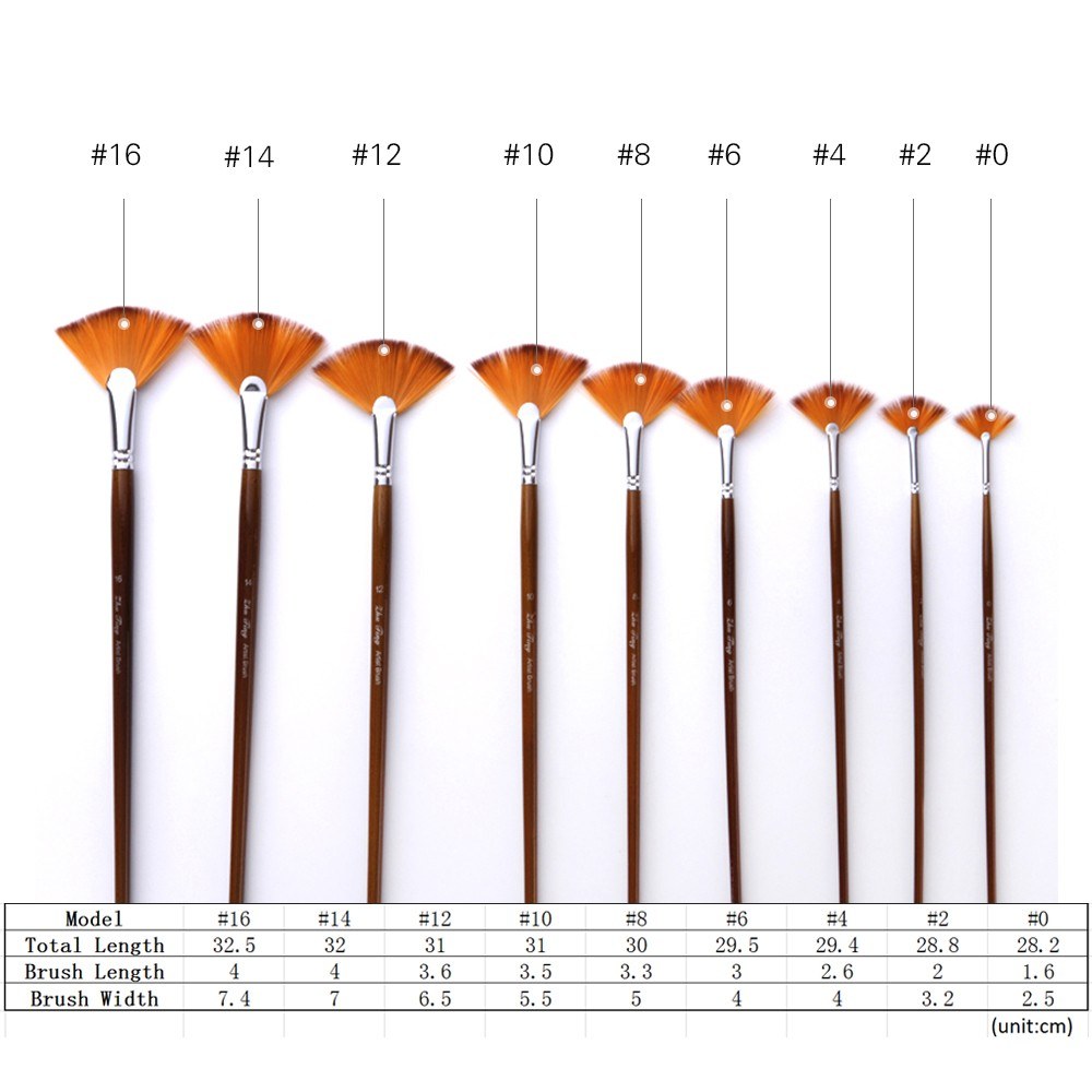9-Piece Fan Paint Brush Kit
