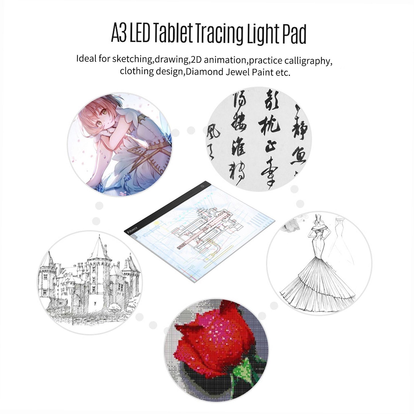 A3 LED Light Pad Digital Graphic Tablet Copy Board