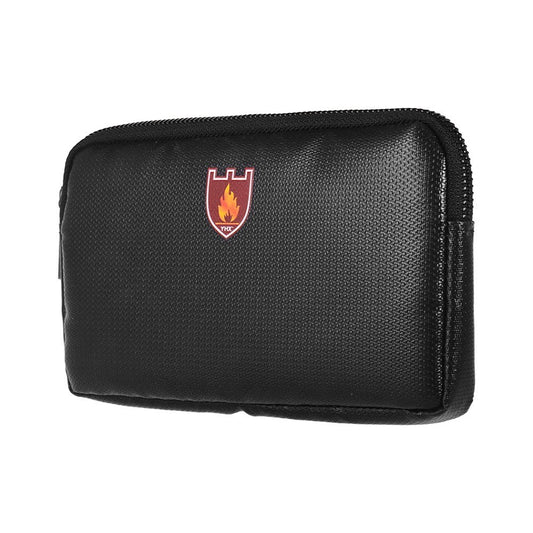 Fireproof Water-Resistant Portable Safe Organizer Bag - Silicone Storage with Zipper Closure, 8.19x4.65in for Electronics, Phones, Powerbanks