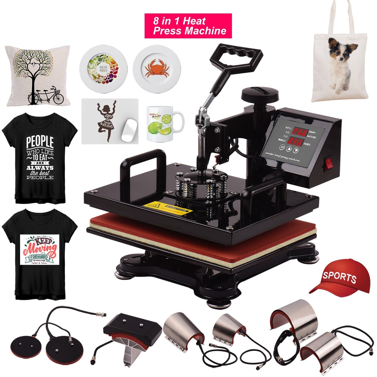 Aibecy 8-in-1 Digital Heat Press, 12x15 Inch Multifunctional Combo