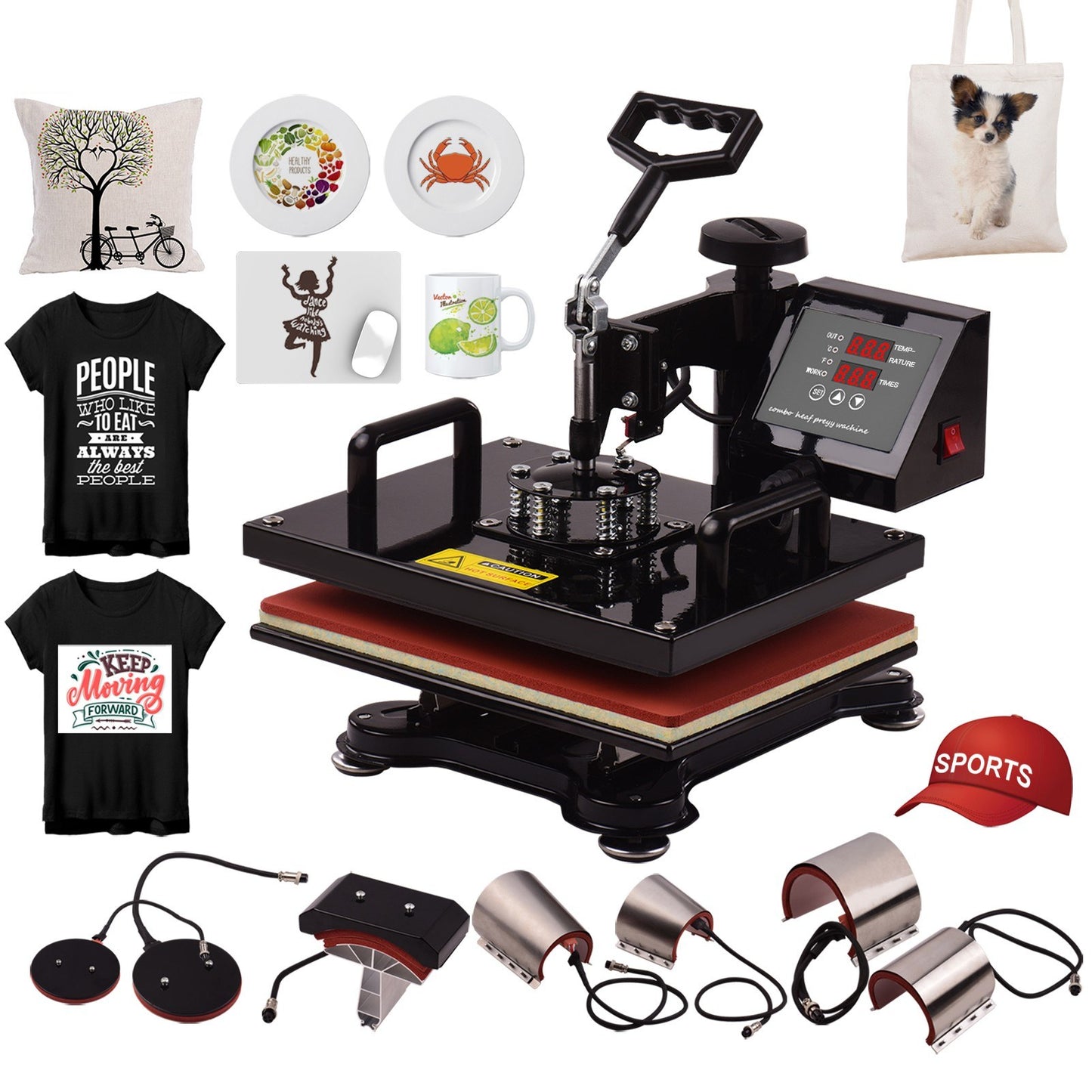 Aibecy 8-in-1 Digital Heat Press, 12x15 Inch Multifunctional Combo