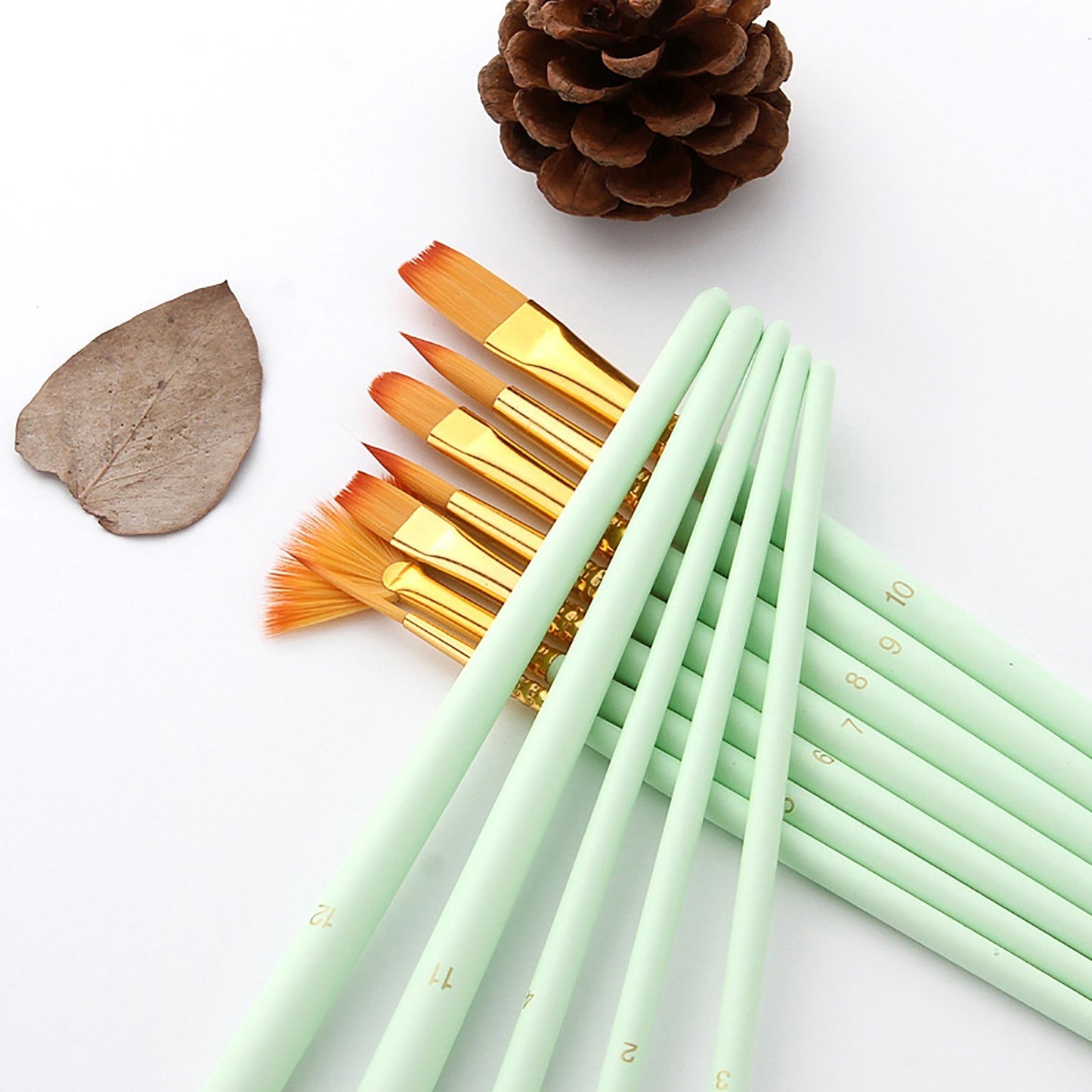 12-Piece Artist Paint Brush Set for Acrylic, Watercolor, Gouache & Oil Painting