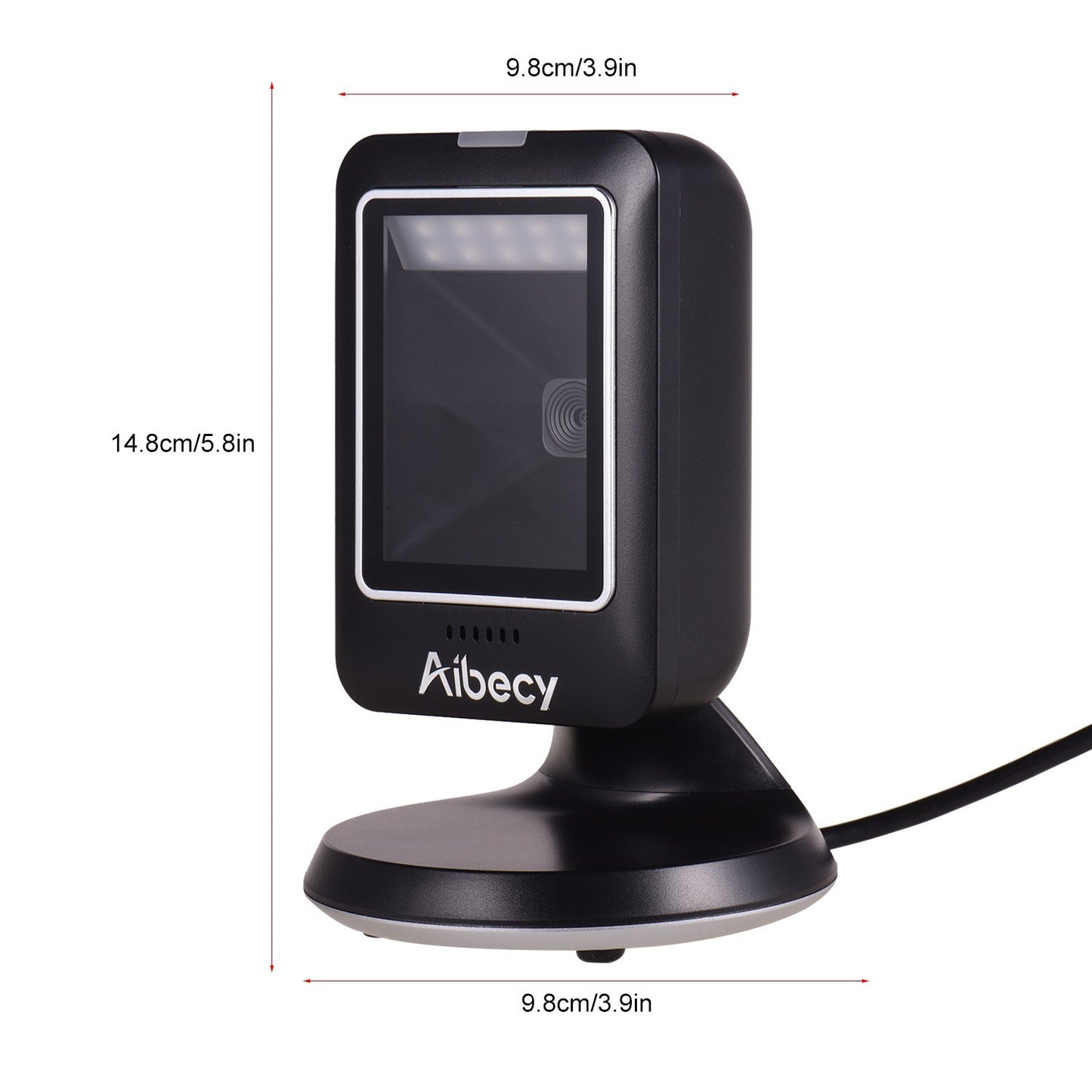 Aibecy MP6300Y Omnidirectional 1D/2D/QR Barcode Scanner, USB Wired, Hands-Free CMOS Image Reader for Retail & Hospital