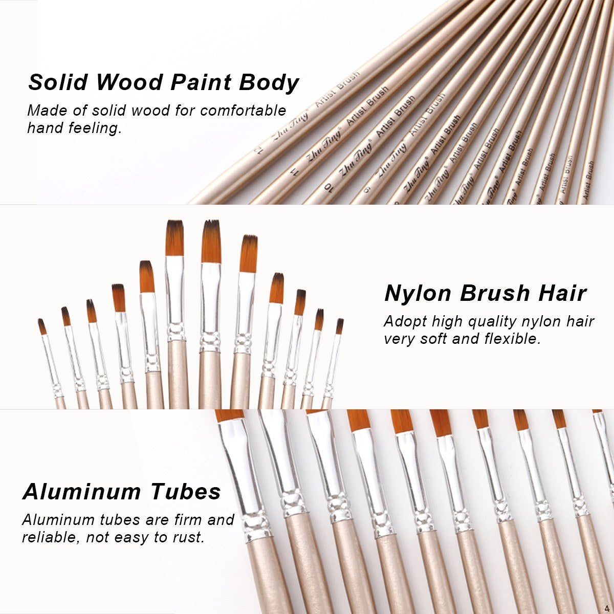 12-Piece Professional Paint Brush Set
