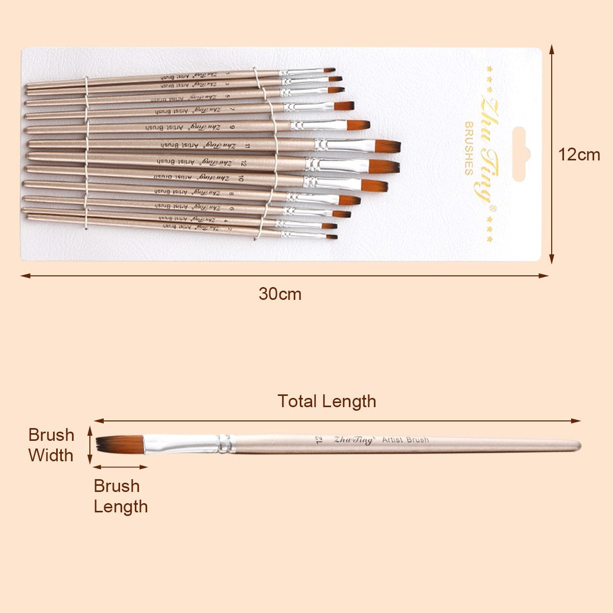 12-Piece Professional Paint Brush Set