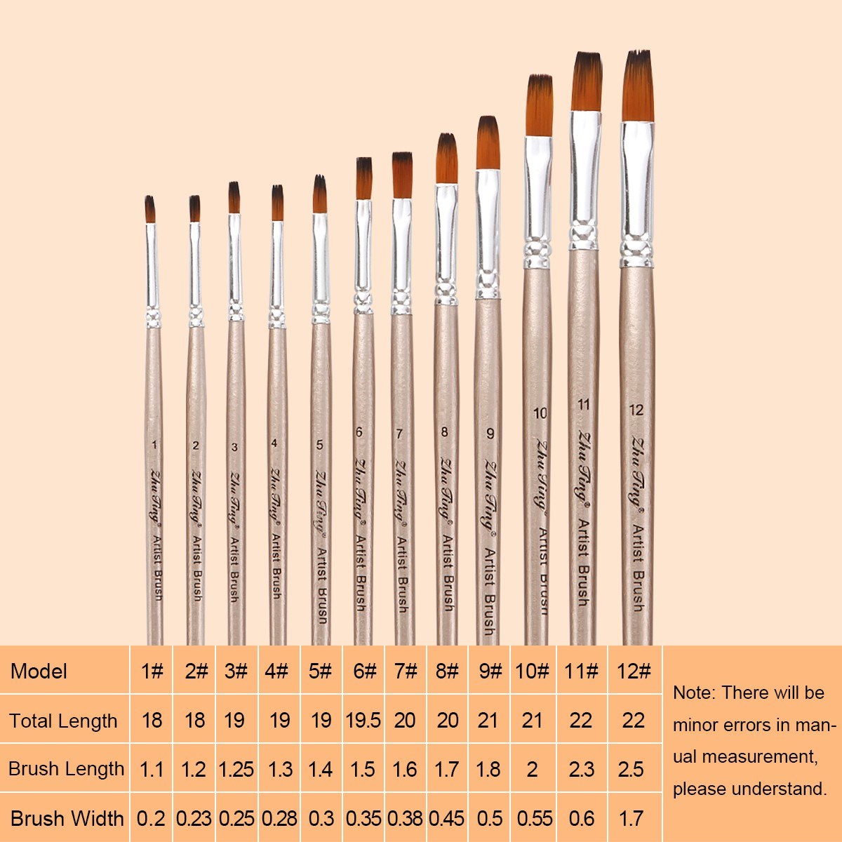 12-Piece Professional Paint Brush Set