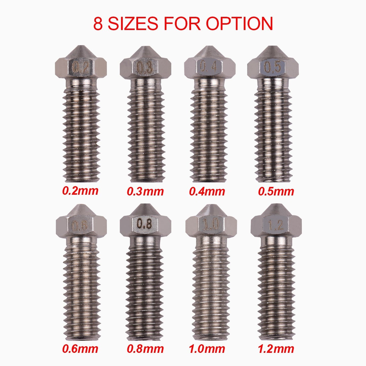 Aibecy 3-Pack Stainless Steel Volcano Nozzles for 3D Printer Extruder