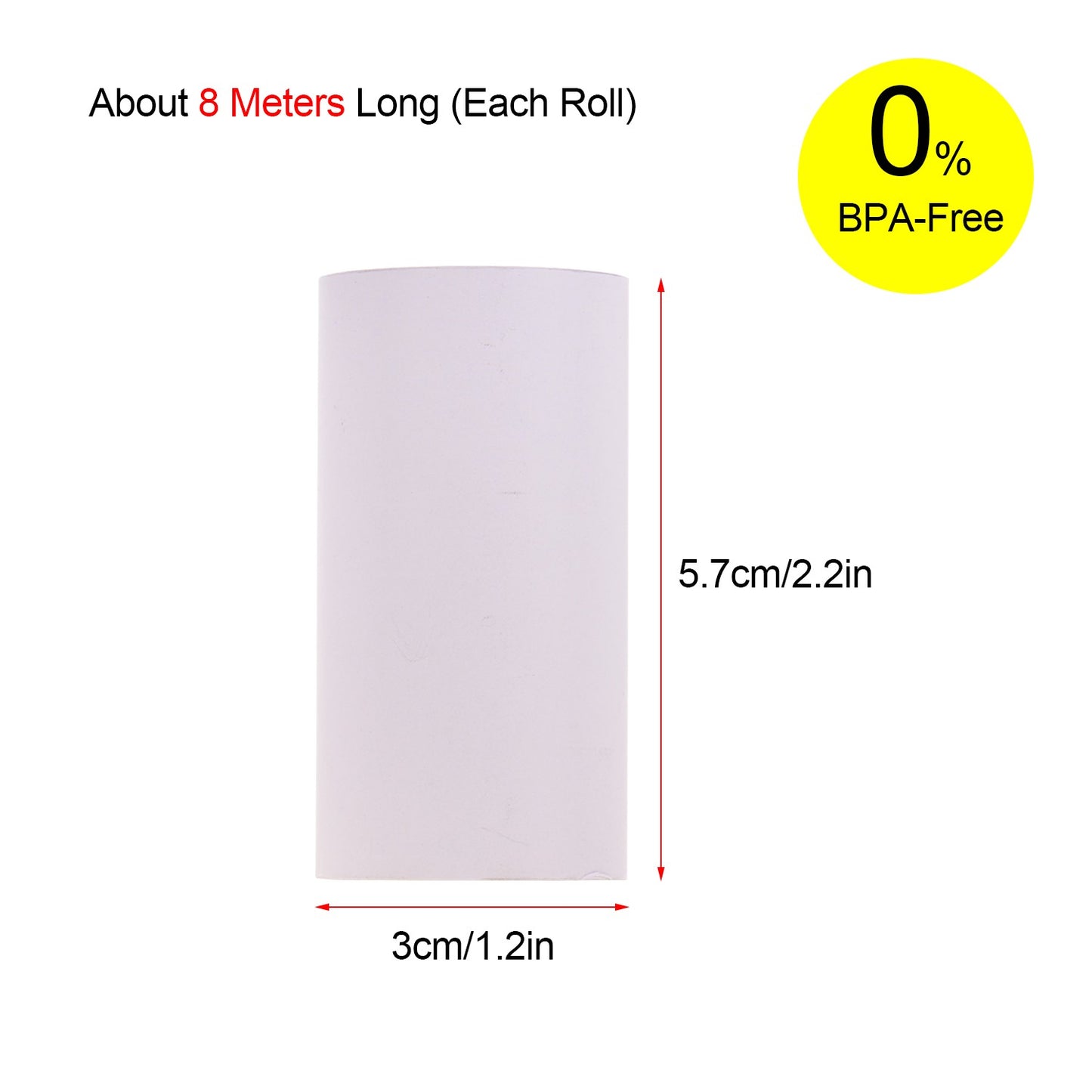 Poooli White Thermal Paper - Durable 10-Year Blank Roll