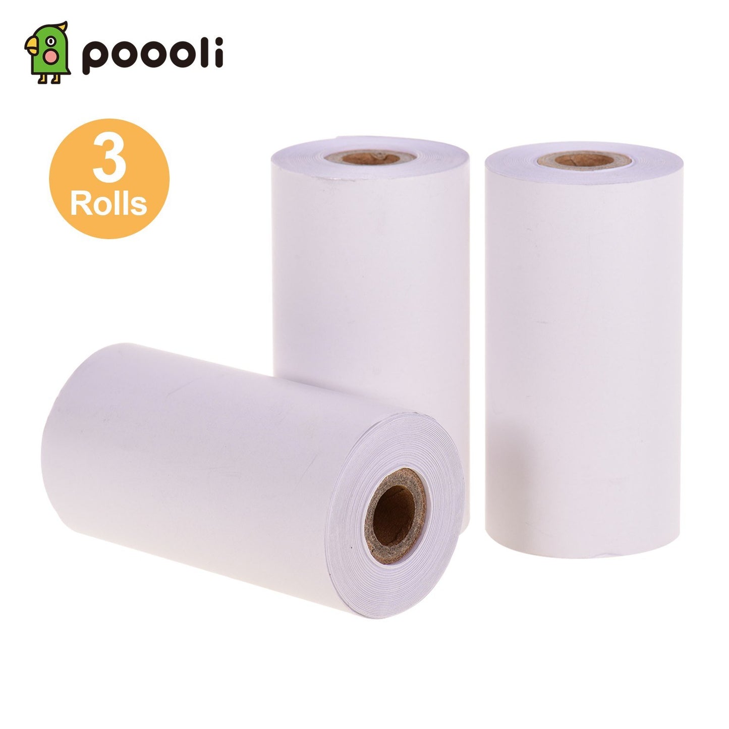 Poooli White Thermal Paper - Durable 10-Year Blank Roll