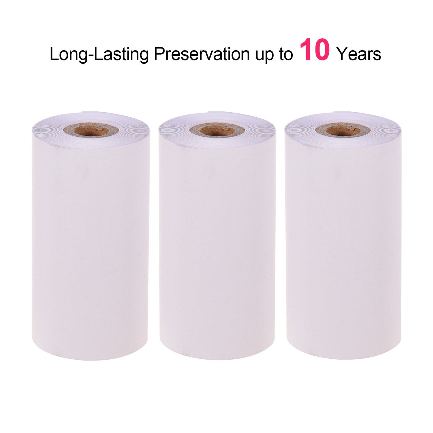 Poooli White Thermal Paper - Durable 10-Year Blank Roll