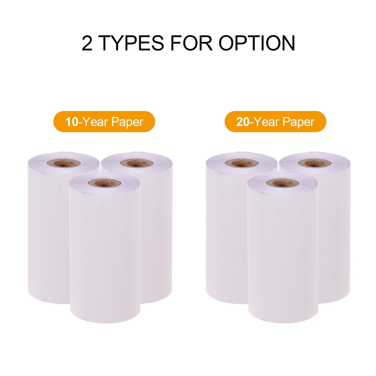 Poooli White Thermal Paper - Durable 10-Year Blank Roll