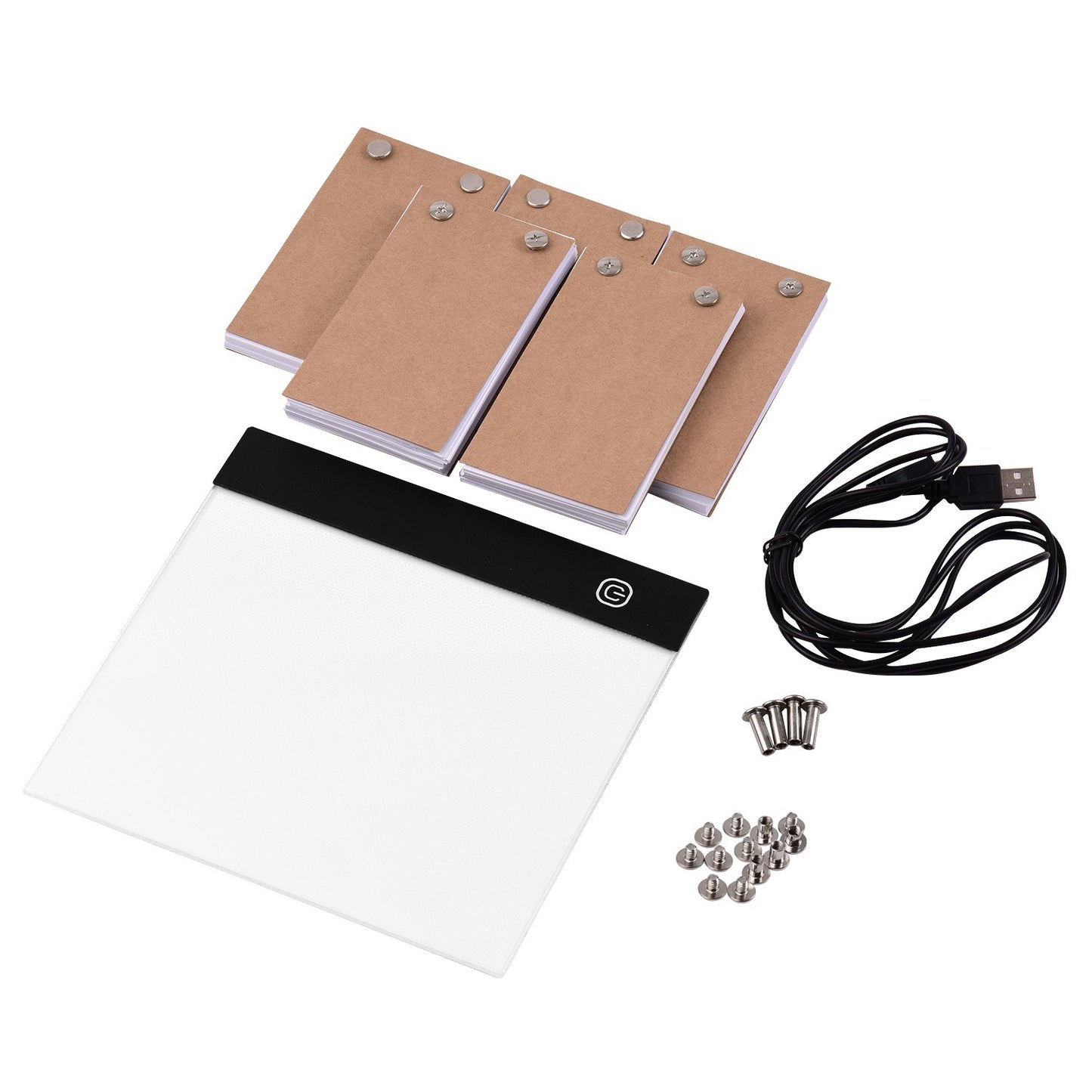 LED Light Pad Flip Book Kit: Portable with 3 Brightness Levels, 300 Sheets, Binding Screws for Tracing & Drawing