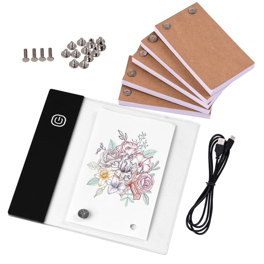 Flip Book Kit: LED Lightbox, 300 Sheets, Binding Screws for Animation & Sketching
