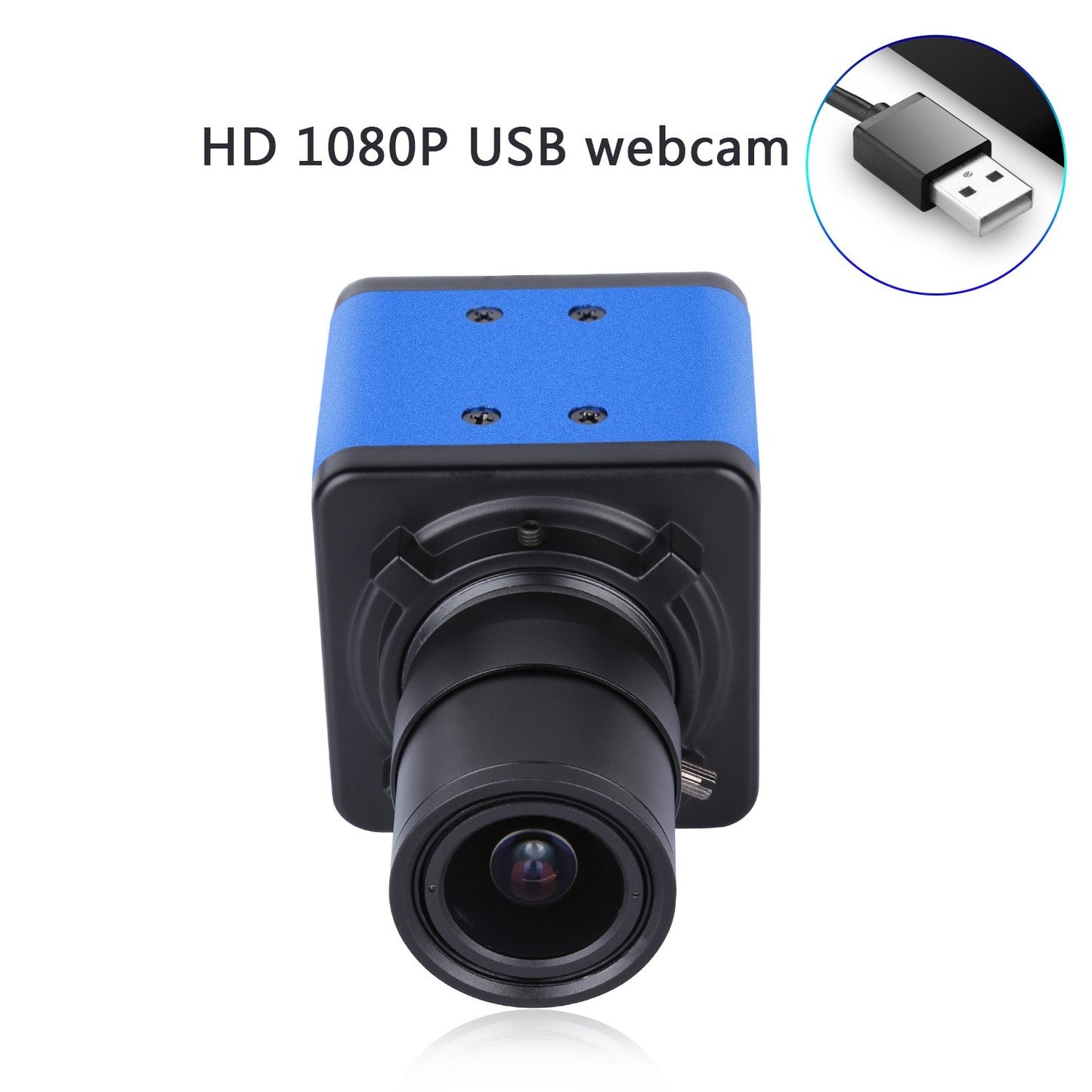 Aibecy 1080P HD Webcam with 5X Optical Zoom, 155° Wide Angle, Manual Focus, Auto Exposure, Built-in Microphone, USB Plug & Play for Video Conferencing, Online Teaching & Streaming