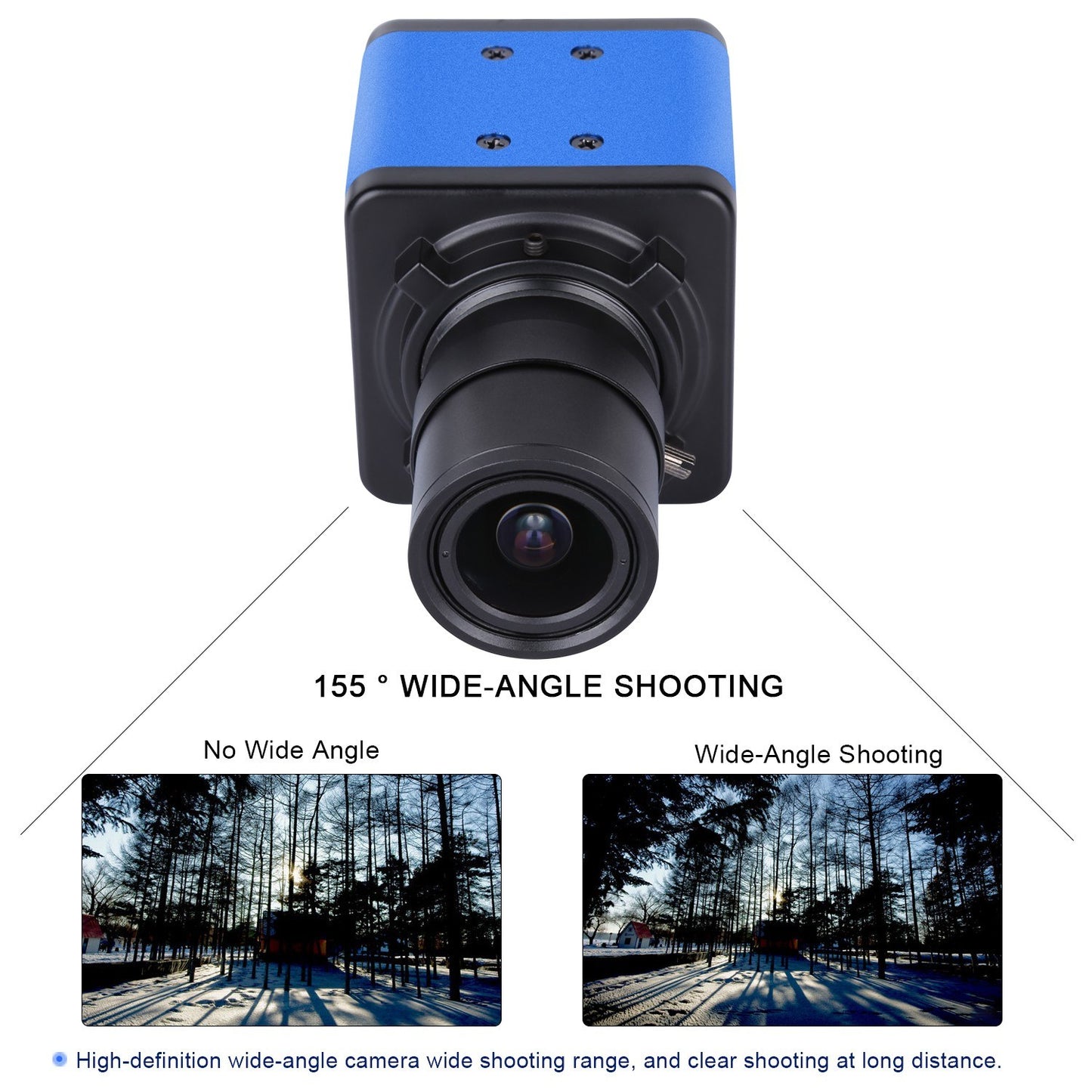 Aibecy 1080P HD Webcam with 5X Optical Zoom, 155° Wide Angle, Manual Focus, Auto Exposure, Built-in Microphone, USB Plug & Play for Video Conferencing, Online Teaching & Streaming