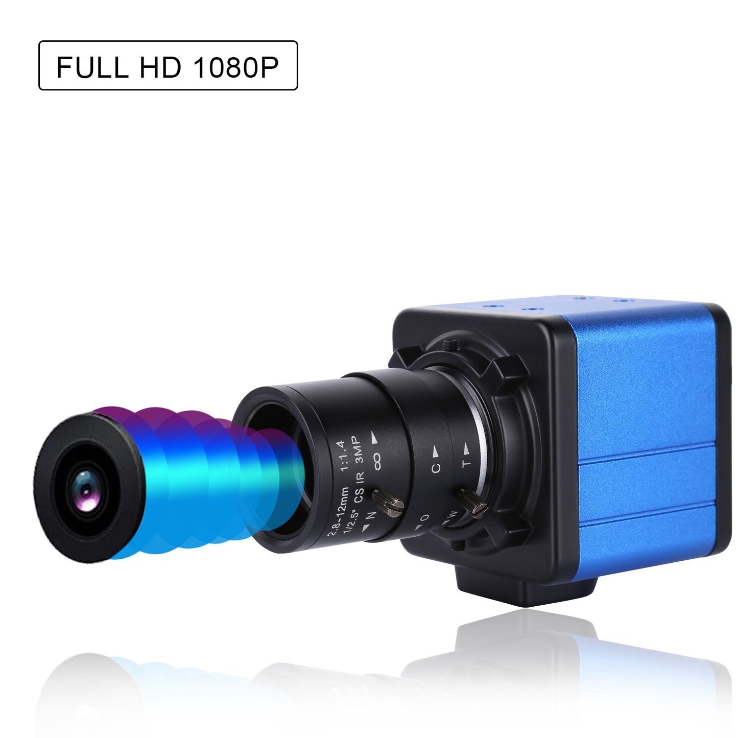 Aibecy 1080P HD Webcam with 5X Optical Zoom, 155° Wide Angle, Manual Focus, Auto Exposure, Built-in Microphone, USB Plug & Play for Video Conferencing, Online Teaching & Streaming